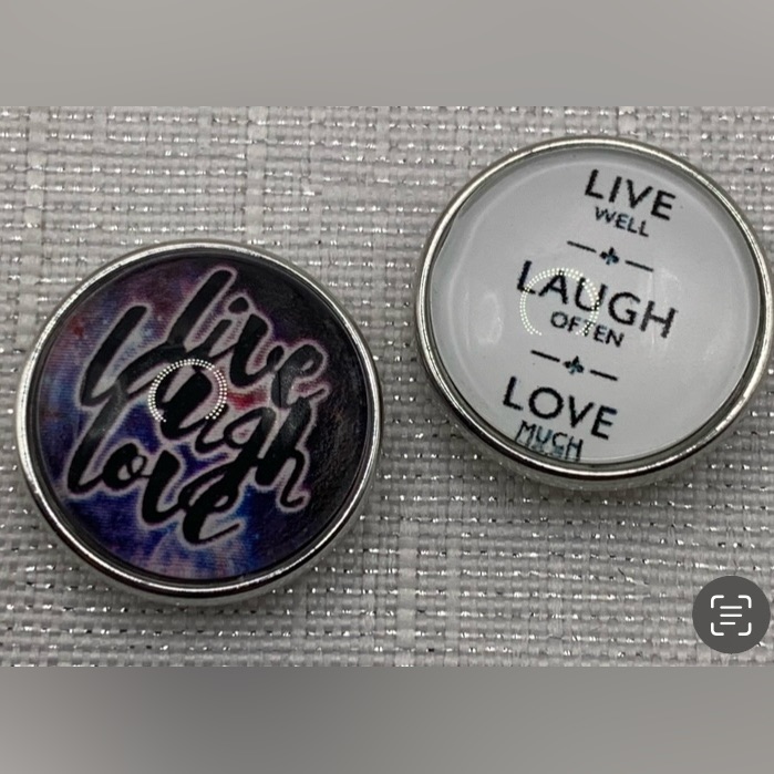 Live Laugh Love - Snap Button Charm - 18mm/20mm
